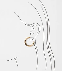 Mixed Metal Hoop Earring Set