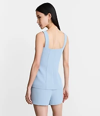 LOFT Versa Crepe Drape Button Bustier Top