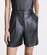 LOFT Versa Pleated Faux Leather Shorts