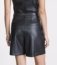 LOFT Versa Pleated Faux Leather Shorts