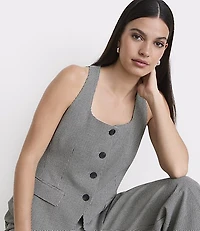 LOFT Versa Seasonless Stretch Halter Vest Mini Houndstooth