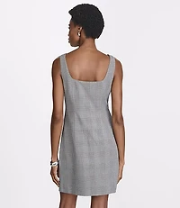 LOFT Versa Plaid Seasonless Stretch Square Neck Mini Dress