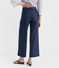 Petite Palmer Wide Leg Crop Pants Cotton Linen