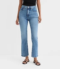 Rivete High Rise Kick Crop Jeans Authentic Mid Vintage Wash