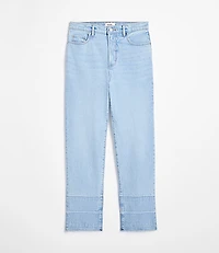 Rivete Curvy Unpicked High Rise Straight Jeans Wave Wash
