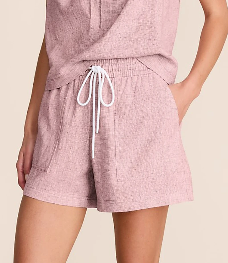 Petite Lou & Grey Crosshatch Linen Cotton Shorts