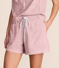 Petite Lou & Grey Crosshatch Linen Cotton Shorts