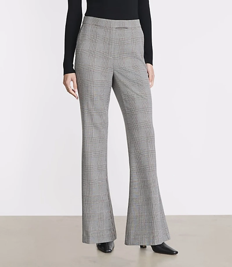 LOFT Versa Plaid Seasonless Stretch Flare Pants