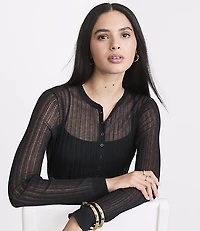 LOFT Versa Ribbed Henley Sweater