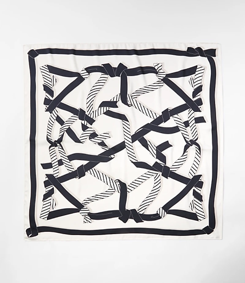 Ribbon Print Square Scarf