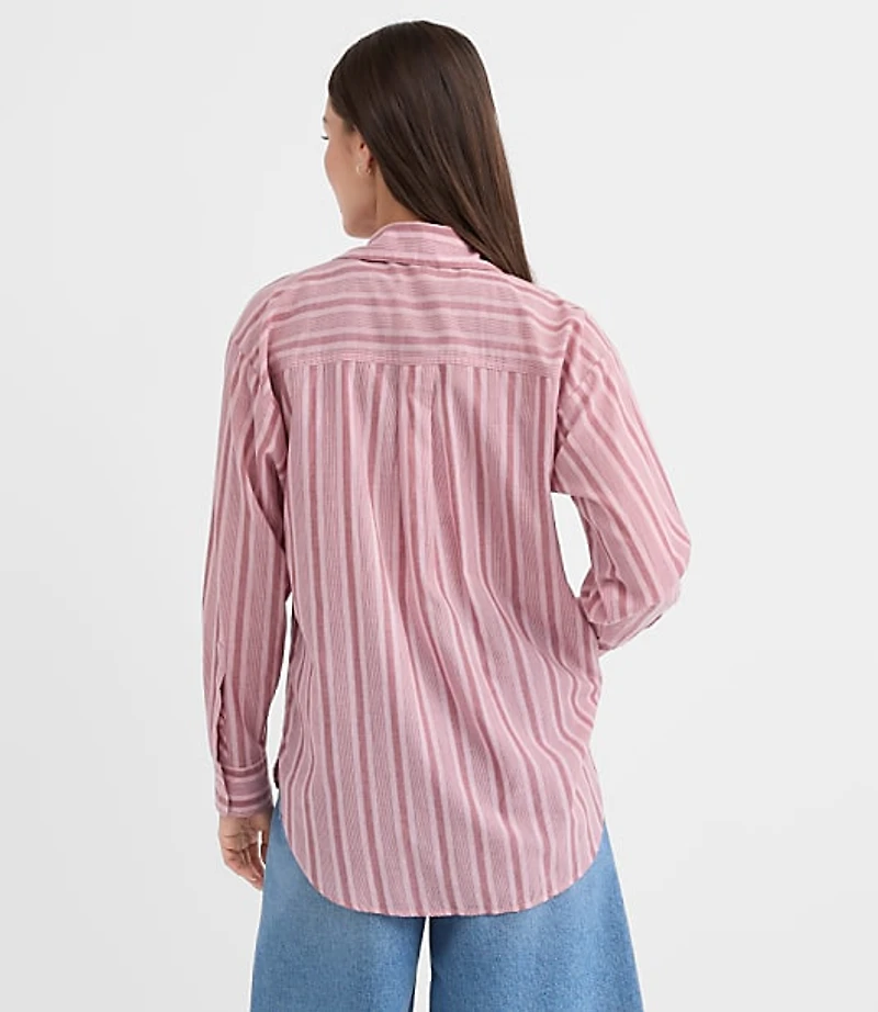 Striped Everyday Oversized Pocket Shirt