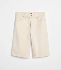 Rivete Curvy High Rise Denim Bermuda Shorts Ivory
