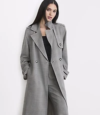 LOFT Versa Plaid Seasonless Stretch Trench Coat