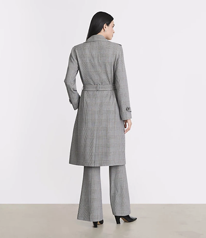 LOFT Versa Plaid Seasonless Stretch Trench Coat