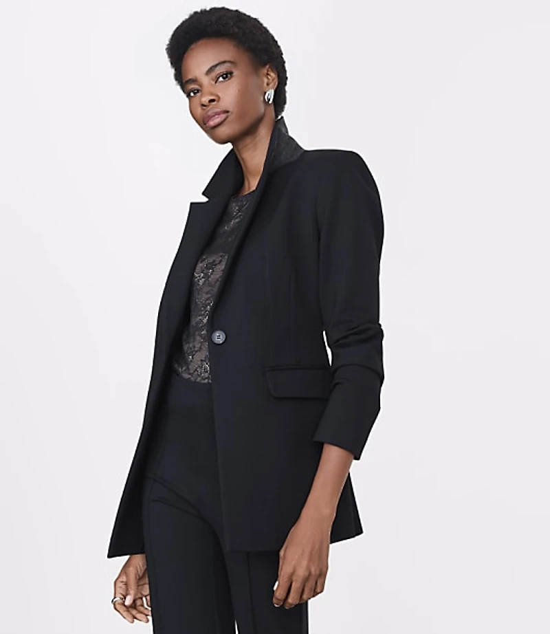LOFT Versa Ponte Deluxe Seamed Waist Blazer