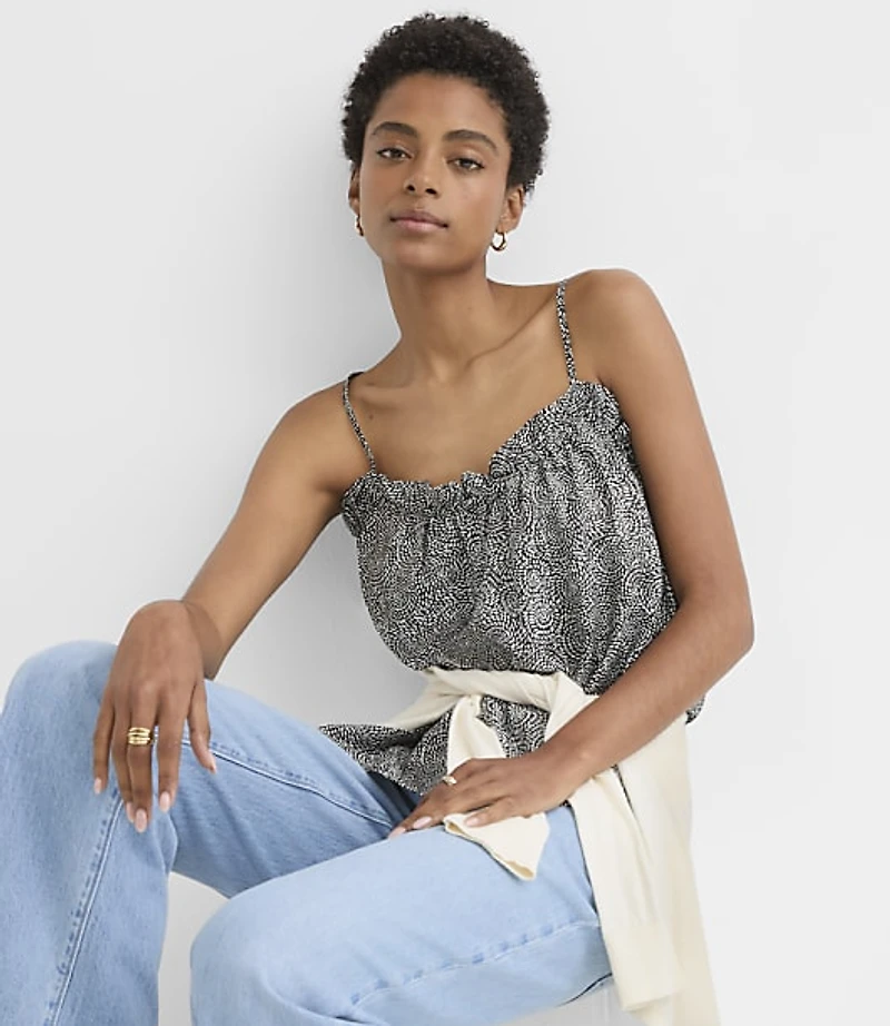 Petite Swirl Ruffle Tie Back Cami