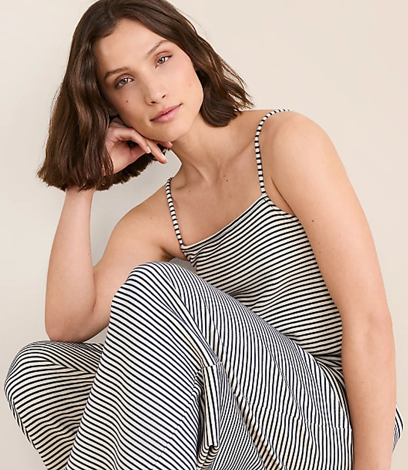 Petite Lou & Grey Striped Strappy Palazzo Jumpsuit