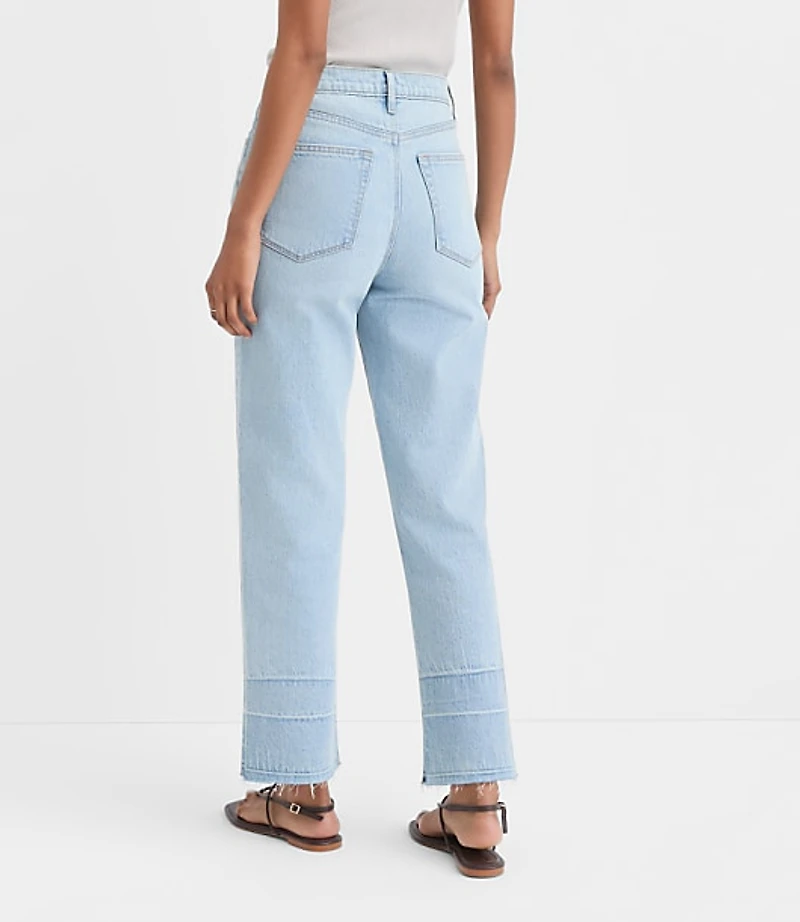 Rivete Unpicked High Rise Straight Jeans Wave Wash