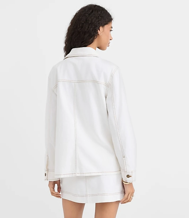 Petite Topstitched Twill Chore Jacket