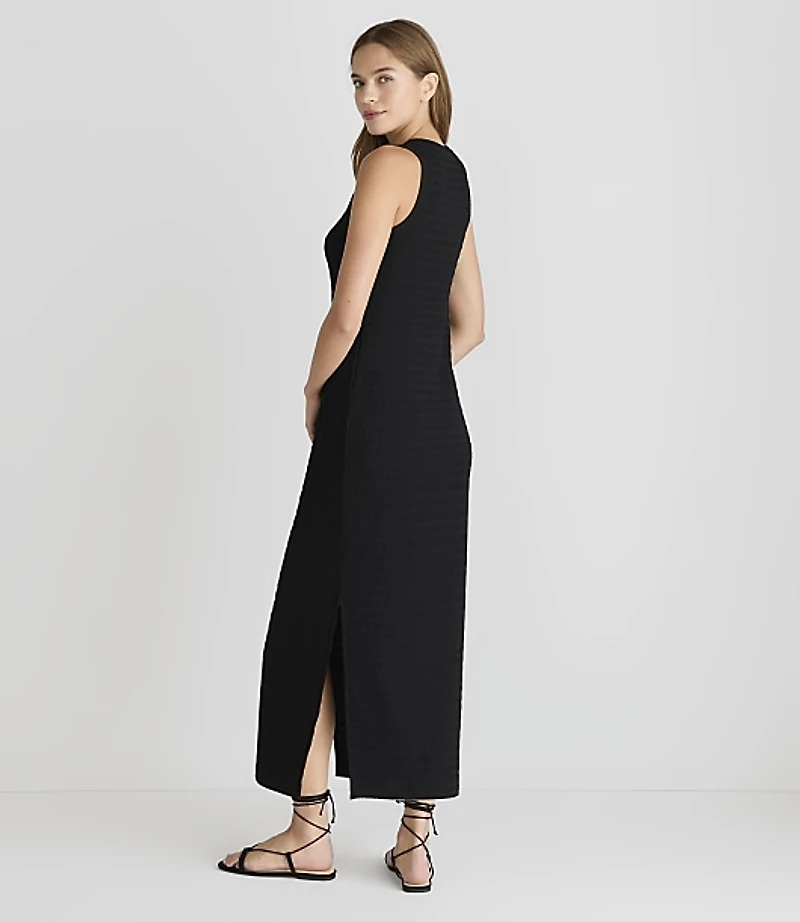 Petite Lou & Grey Crinkle Stripe Scoop Neck Midi Dress