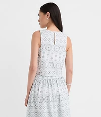 Petite Eyelet Poplin Shell