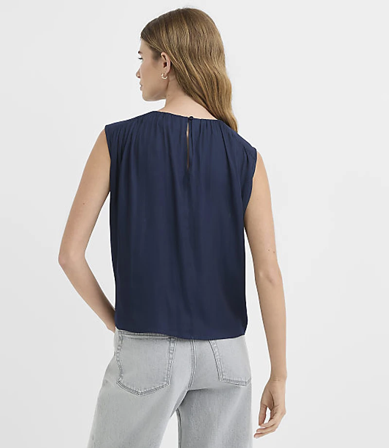Shirred Wedge Top