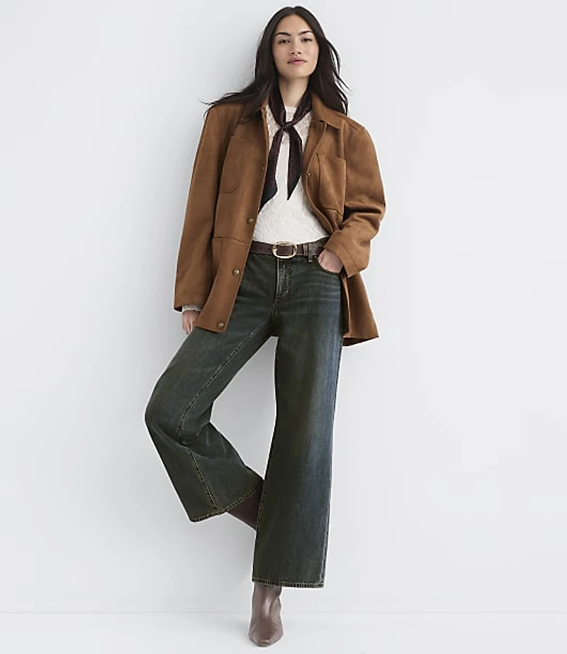 Faux Suede Oversized Jacket