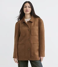Faux Suede Oversized Jacket
