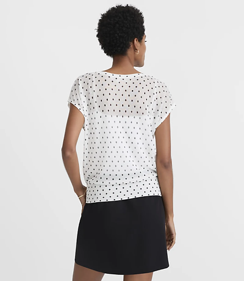 Dotted Relaxed Wedge Sweater Tee