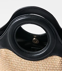 Mini Circle Handle Raffia Bag