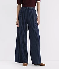 Belted Slouchy Trouser Pants Stripe