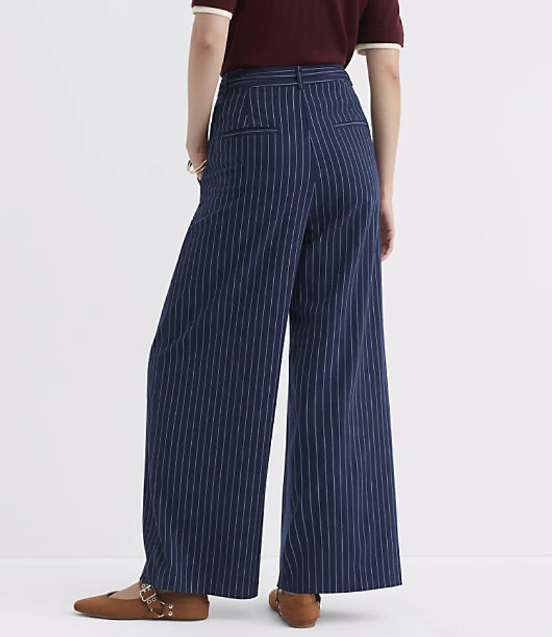 Belted Slouchy Trouser Pants Stripe