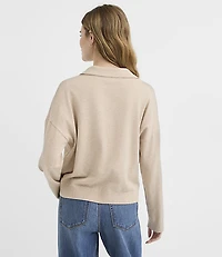 Argyle Collared Split Neck Sweater