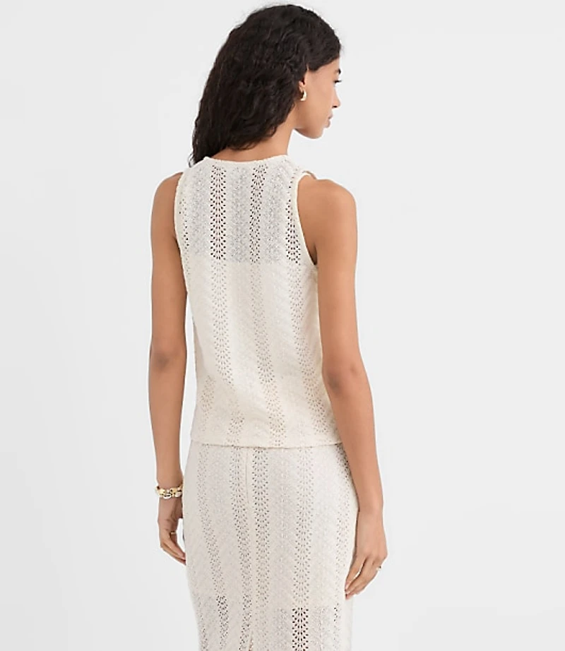 Crochet Button V-Neck Top