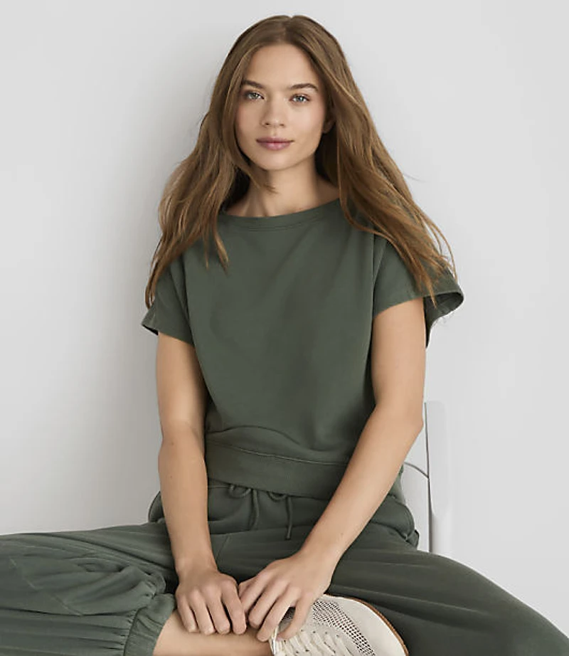 Lou & Grey Garment Dyed Terrysoft Slouchy Boatneck Tee