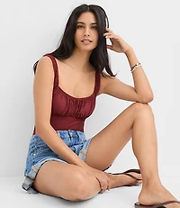 LOFT Beach Ruched One Piece Swimsuit