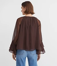 Tiered Ruffle Sleeve Blouse