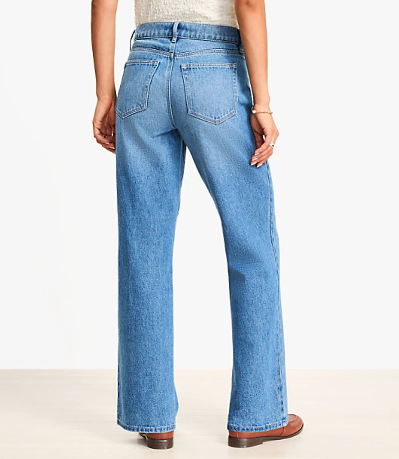Mid Rise Relaxed Straight Jeans Vintage Wash