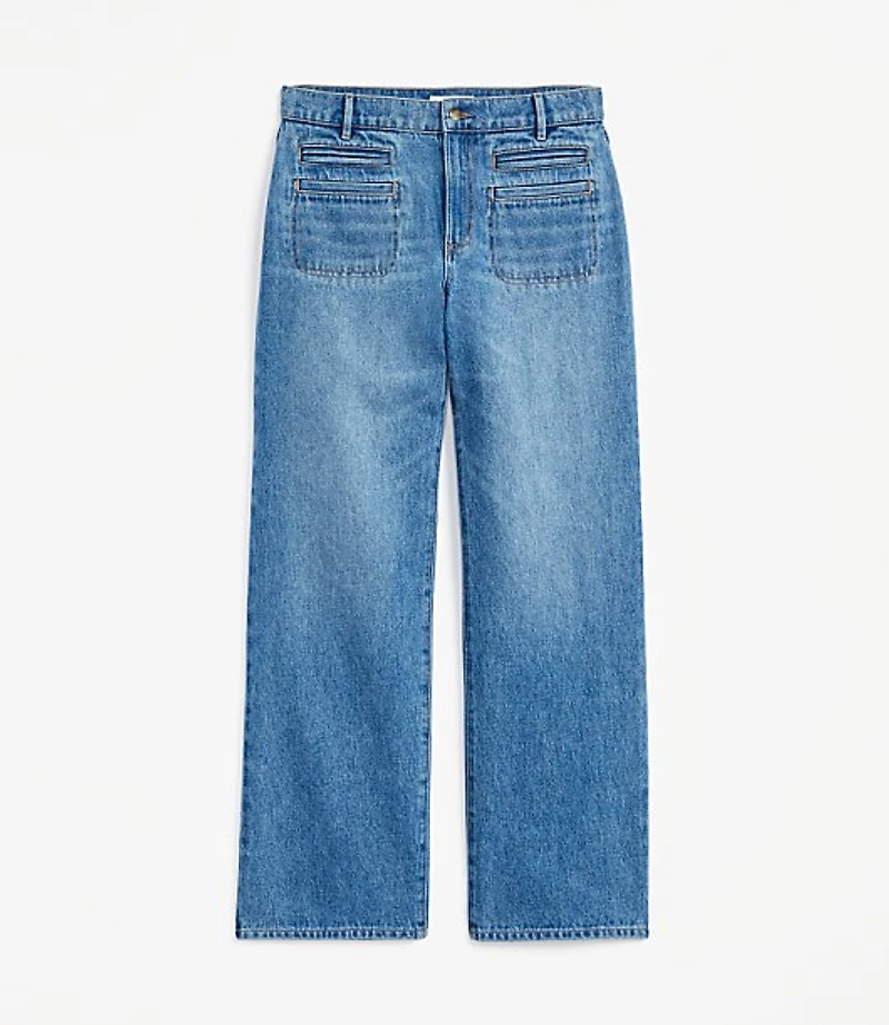 Mid Rise Relaxed Straight Jeans Vintage Wash