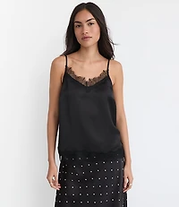 Lace Trim Satin Cami