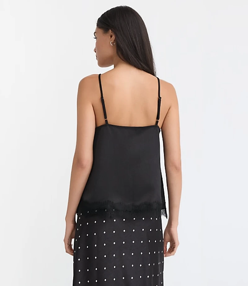 Lace Trim Satin Cami