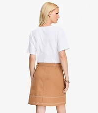 Utility Mixed Media Pocket Mini Dress
