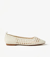 Crochet Chain Ankle Strap Ballet Flats