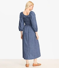 Garden Clip Smocked Midi Dress