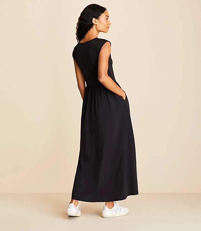 Lou & Grey Mixed Media Maxi Pocket Dress