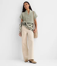 Cable Half Zip Wedge Sweater