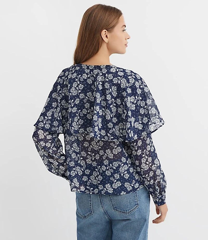 Floral Cape Blouse