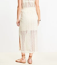 LOFT Beach Geo Crochet Midi Skirt