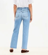 High Rise Straight Jeans Light Vintage Wash