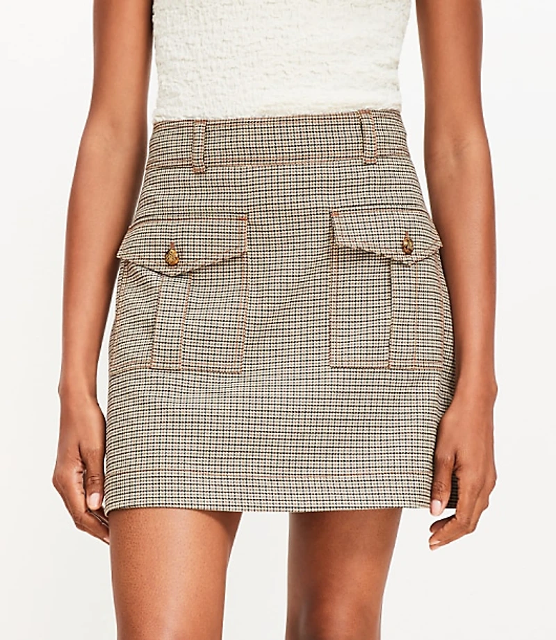 Plaid Patch Pocket Mini Skirt